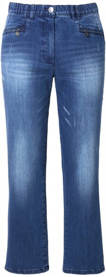 Ulla Popken Tapered Leg Lightly Distressed Jeans Denim Blue - Teksad & Püksid Suuremates Suurustes – Plus Size - 