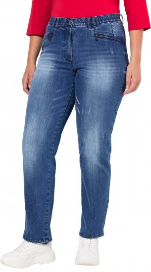 Ulla Popken Tapered Leg Lightly Distressed Jeans Denim Blue - Teksad & Püksid Suuremates Suurustes – Plus Size - 