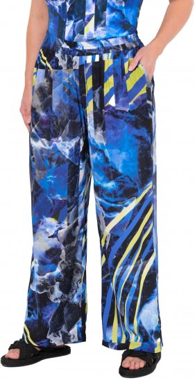 Ulla Popken Blue Stroke Wide Leg Palazzo Pants - Teksad & Püksid Suuremates Suurustes – Plus Size - 