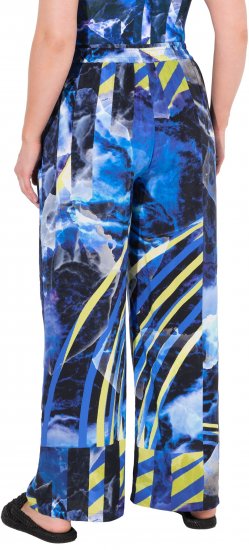 Ulla Popken Blue Stroke Wide Leg Palazzo Pants - Teksad & Püksid Suuremates Suurustes – Plus Size - 