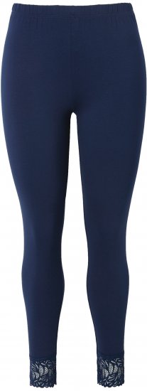 Ulla Popken Lace Trim Leggings Navy - Teksad & Püksid Suuremates Suurustes – Plus Size - 