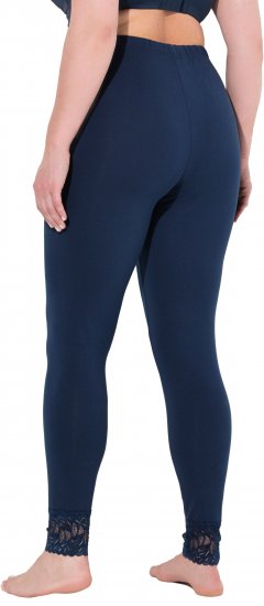 Ulla Popken Lace Trim Leggings Navy - Teksad & Püksid Suuremates Suurustes – Plus Size - 