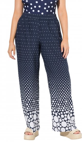 Ulla Popken Dot Gradient Wide Leg Elastic Waist Palazzo Pants Grey - Teksad & Püksid Suuremates Suurustes – Plus Size - 