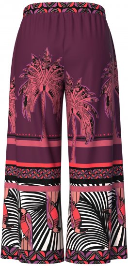 Ulla Popken Mixed Palm Print Elastic Waist Palazzo Pants Red - Teksad & Püksid Suuremates Suurustes – Plus Size - 
