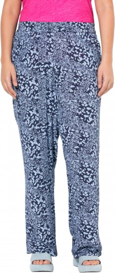 Ulla Popken Patch Print Elastic Waist Pants Navy - Teksad & Püksid Suuremates Suurustes – Plus Size - 