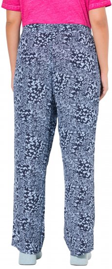 Ulla Popken Patch Print Elastic Waist Pants Navy - Teksad & Püksid Suuremates Suurustes – Plus Size - 