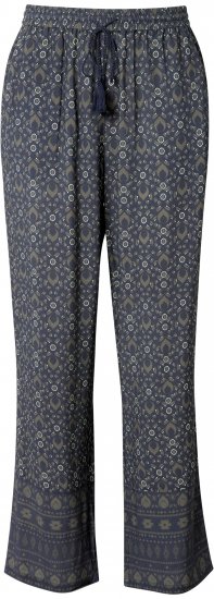Ulla Popken Geometric Print Elastic Waist Pants Navy - Teksad & Püksid Suuremates Suurustes – Plus Size - 
