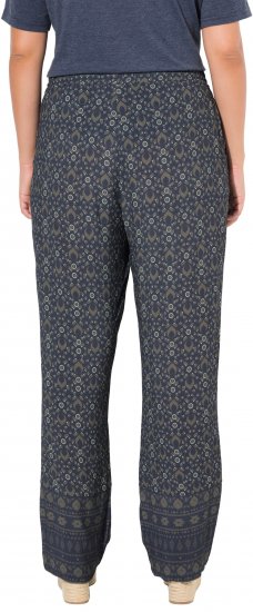 Ulla Popken Geometric Print Elastic Waist Pants Navy - Teksad & Püksid Suuremates Suurustes – Plus Size - 