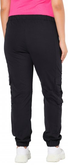 Ulla Popken Elastic Hem Stretch Fit Cargo Pants Black - Teksad & Püksid Suuremates Suurustes – Plus Size - 