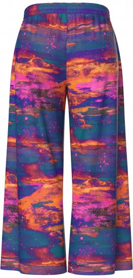 Ulla Popken Abstract Sunset Elastic Waist Palazzo Pants Orange - Teksad & Püksid Suuremates Suurustes – Plus Size - 