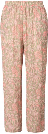 Ulla Popken Safari Print Elastic Waist Pants Green - Teksad & Püksid Suuremates Suurustes – Plus Size - 