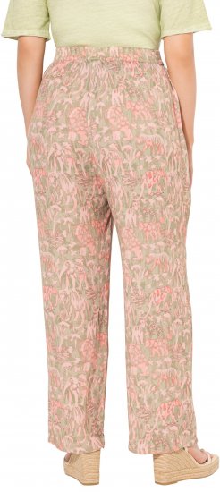 Ulla Popken Safari Print Elastic Waist Pants Green - Teksad & Püksid Suuremates Suurustes – Plus Size - 