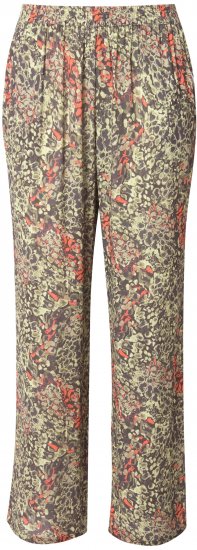 Ulla Popken Crocodile Print Elastic Waist Pants Olive Grey - Teksad & Püksid Suuremates Suurustes – Plus Size - 