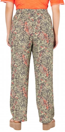 Ulla Popken Crocodile Print Elastic Waist Pants Olive Grey - Teksad & Püksid Suuremates Suurustes – Plus Size - 