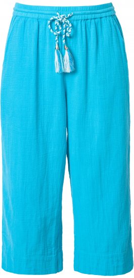 Ulla Popken Muslin Elastic Waist Culottes Blue - Teksad & Püksid Suuremates Suurustes – Plus Size - 