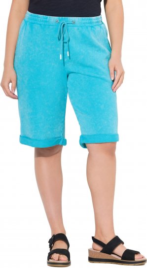 Ulla Popken Acid Wash Elastic Waist Sweatshirts Blue - Teksad & Püksid Suuremates Suurustes – Plus Size - 