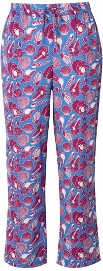 Ulla Popken Seashell Print Elastic Waist Pants Blue - Teksad & Püksid Suuremates Suurustes – Plus Size - 