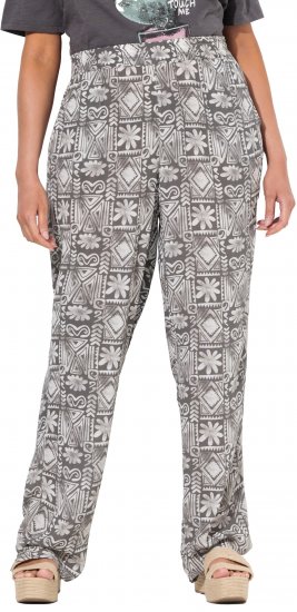 Ulla Popken Mosaic Print Elastic Waist Pants Black - Teksad & Püksid Suuremates Suurustes – Plus Size - 