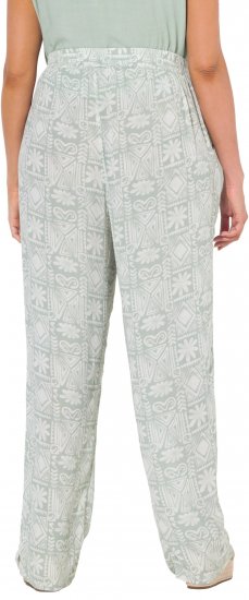 Ulla Popken Mosaic Print Elastic Waist Pants White - Teksad & Püksid Suuremates Suurustes – Plus Size - 