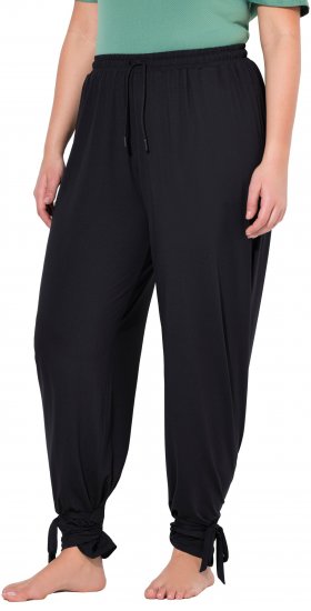 Ulla Popken Quick Drying Split Leg Elastic Waist Joggers Black - Teksad & Püksid Suuremates Suurustes – Plus Size - 