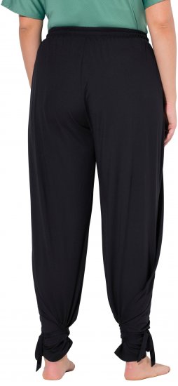 Ulla Popken Quick Drying Split Leg Elastic Waist Joggers Black - Teksad & Püksid Suuremates Suurustes – Plus Size - 