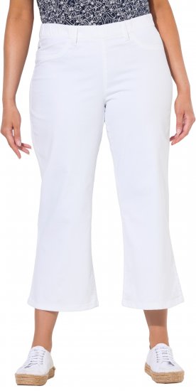 Ulla Popken Wide Leg Twill Mary Fit Culottes White - Teksad & Püksid Suuremates Suurustes – Plus Size - 
