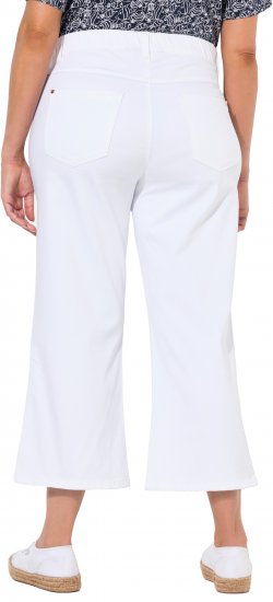 Ulla Popken Wide Leg Twill Mary Fit Culottes White - Teksad & Püksid Suuremates Suurustes – Plus Size - 