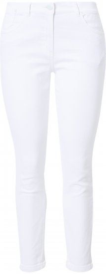 Ulla Popken White Denim Stretch Fit Jeans Snow White - Teksad & Püksid Suuremates Suurustes – Plus Size - 