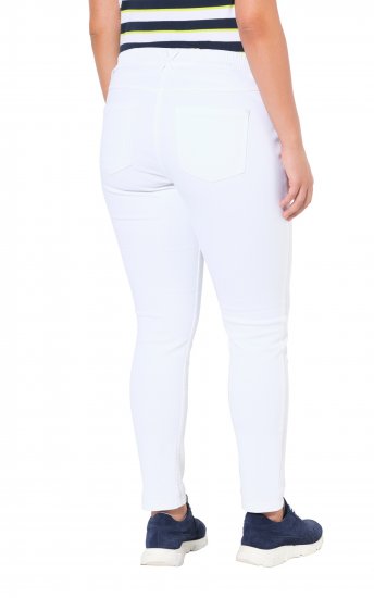 Ulla Popken White Denim Stretch Fit Jeans Snow White - Teksad & Püksid Suuremates Suurustes – Plus Size - 