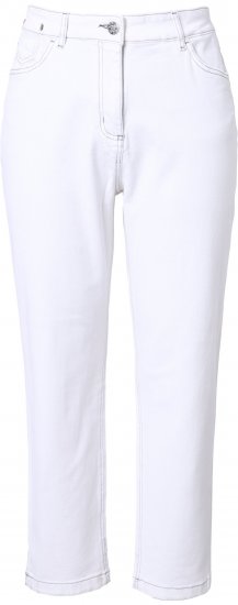 Ulla Popken Used Look 5 Pocket Comfy Waistband Mom Jeans Snow White - Teksad & Püksid Suuremates Suurustes – Plus Size - 