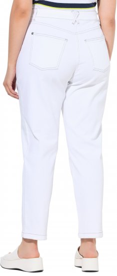 Ulla Popken Used Look 5 Pocket Comfy Waistband Mom Jeans Snow White - Teksad & Püksid Suuremates Suurustes – Plus Size - 