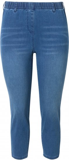 Ulla Popken Cropped Denim Look Stretch Fit Leggings Light Blue Denim - Teksad & Püksid Suuremates Suurustes – Plus Size - 