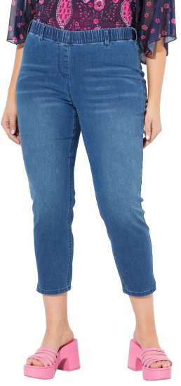 Ulla Popken Cropped Denim Look Stretch Fit Leggings Light Blue Denim - Teksad & Püksid Suuremates Suurustes – Plus Size - 