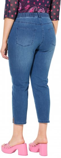 Ulla Popken Cropped Denim Look Stretch Fit Leggings Light Blue Denim - Teksad & Püksid Suuremates Suurustes – Plus Size - 