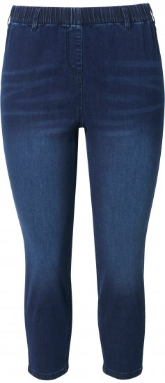 Ulla Popken Cropped Denim Look Stretch Fit Leggings Denim Blue - Teksad & Püksid Suuremates Suurustes – Plus Size - 