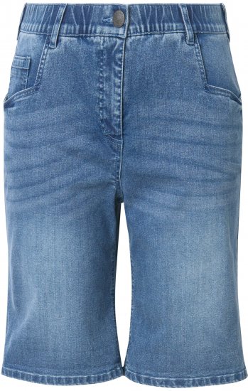 Ulla Popken Denim Wide Leg Elastic Waist Bermuda Shorts Blue Denim - Teksad & Püksid Suuremates Suurustes – Plus Size - 