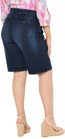 Ulla Popken Denim Wide Leg Elastic Waist Bermuda Shorts Denim Blue - Teksad & Püksid Suuremates Suurustes – Plus Size - 