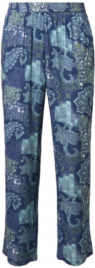 Ulla Popken Patchwork Paisley Elastic Waist Pants Blue - Teksad & Püksid Suuremates Suurustes – Plus Size - 