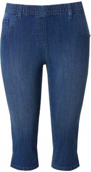 Ulla Popken Denim Elastic Waist Capres Blue Denim - Teksad & Püksid Suuremates Suurustes – Plus Size - 