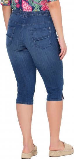 Ulla Popken Denim Elastic Waist Capres Blue Denim - Teksad & Püksid Suuremates Suurustes – Plus Size - 