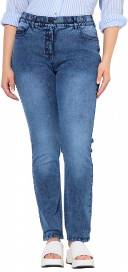 Ulla Popken Vintage Wash Stretch Fit Jeans Blue Denim - Teksad & Püksid Suuremates Suurustes – Plus Size - 