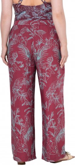Ulla Popken Wide Leg Elastic Waist Jungle Print Palazzo Pants Brown - Teksad & Püksid Suuremates Suurustes – Plus Size - 