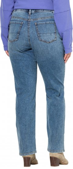 Ulla Popken Bow Embroidery Stretch Fit Jeans Blue Denim - Teksad & Püksid Suuremates Suurustes – Plus Size - 