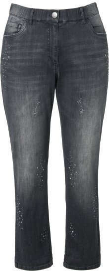 Ulla Popken Rivet Detail Stretch Fit Boyfriend Jeans Black - Teksad & Püksid Suuremates Suurustes – Plus Size - 