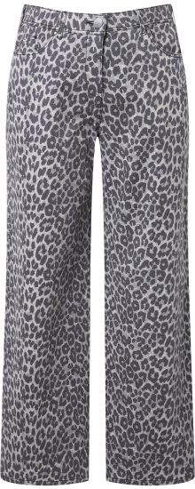 Ulla Popken Leopard Print Stretch Fit Jeans Beige - Teksad & Püksid Suuremates Suurustes – Plus Size - 