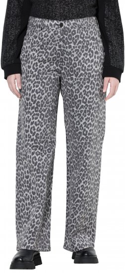 Ulla Popken Leopard Print Stretch Fit Jeans Beige - Teksad & Püksid Suuremates Suurustes – Plus Size - 