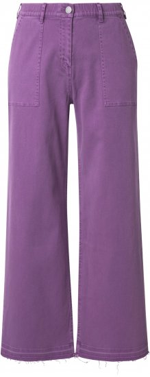 Ulla Popken Purple Fringed Hem Stretch Fit Jeans Lavender - Teksad & Püksid Suuremates Suurustes – Plus Size - 
