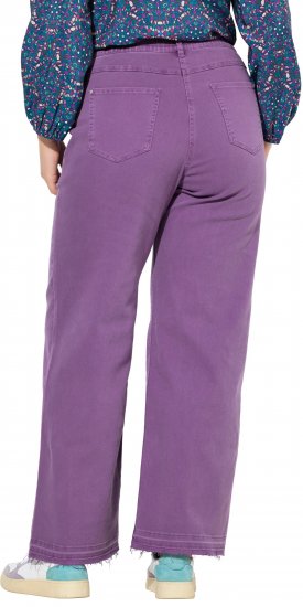 Ulla Popken Purple Fringed Hem Stretch Fit Jeans Lavender - Teksad & Püksid Suuremates Suurustes – Plus Size - 