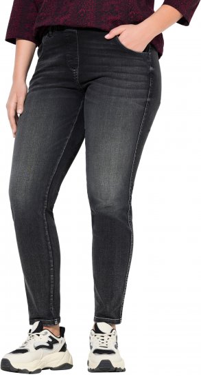 Ulla Popken Vintage Wash Jeggings Black - Teksad & Püksid Suuremates Suurustes – Plus Size - 