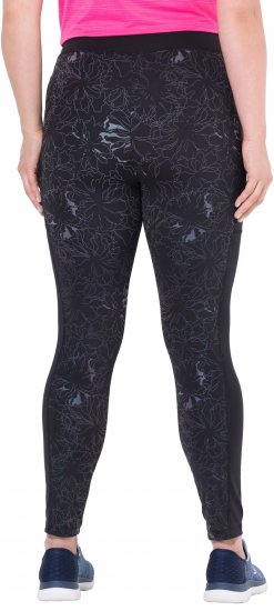Ulla Popken Quick Drying Flower Print Leggings Black - Teksad & Püksid Suuremates Suurustes – Plus Size - 
